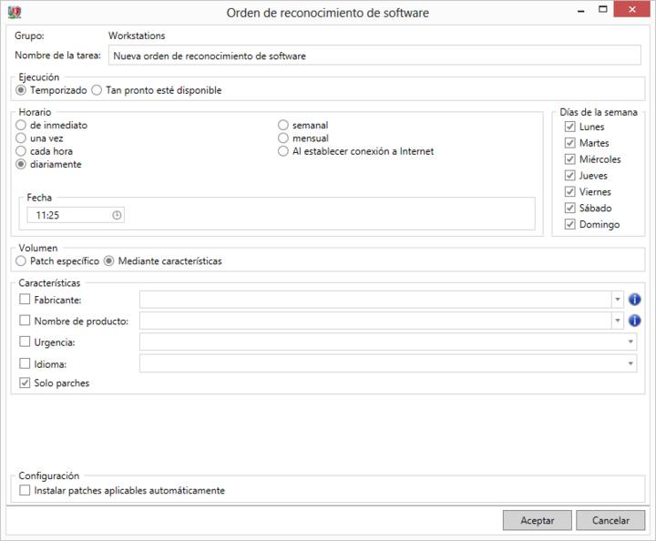 G DATA Patch Management – Orden de reconocimiento de software