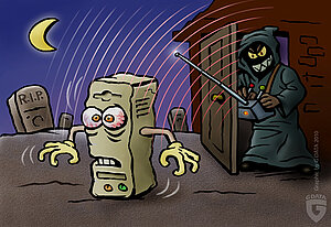 Zombies-PC In PC terms, zombies are linked together in botnets.