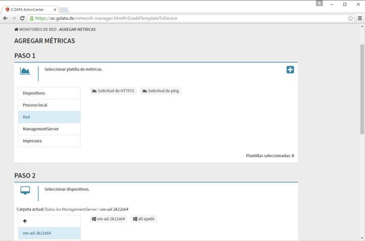 Captura de pantalla de G DATA ActionCenter – Nuevas métricas