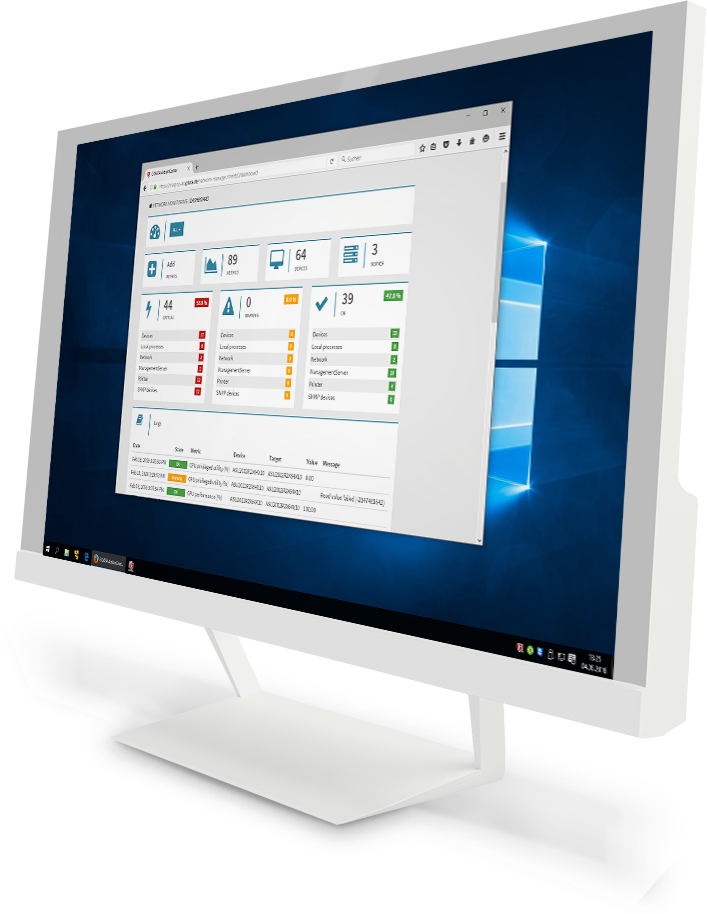 G DATA ActionCenter como captura de pantalla en un monitor